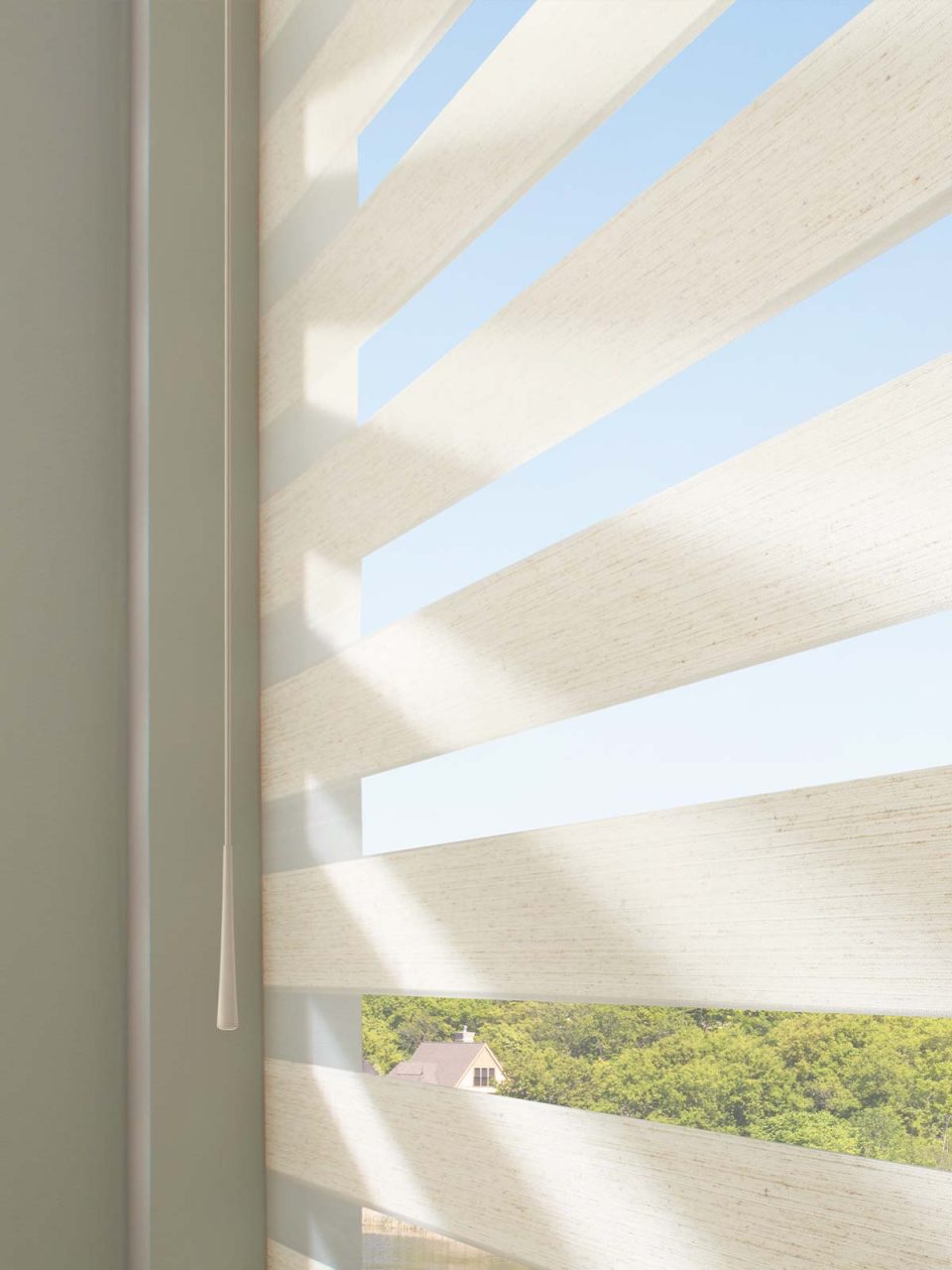 Hunter Douglas Zebra Shades with Soft Touch Motorization Operating System