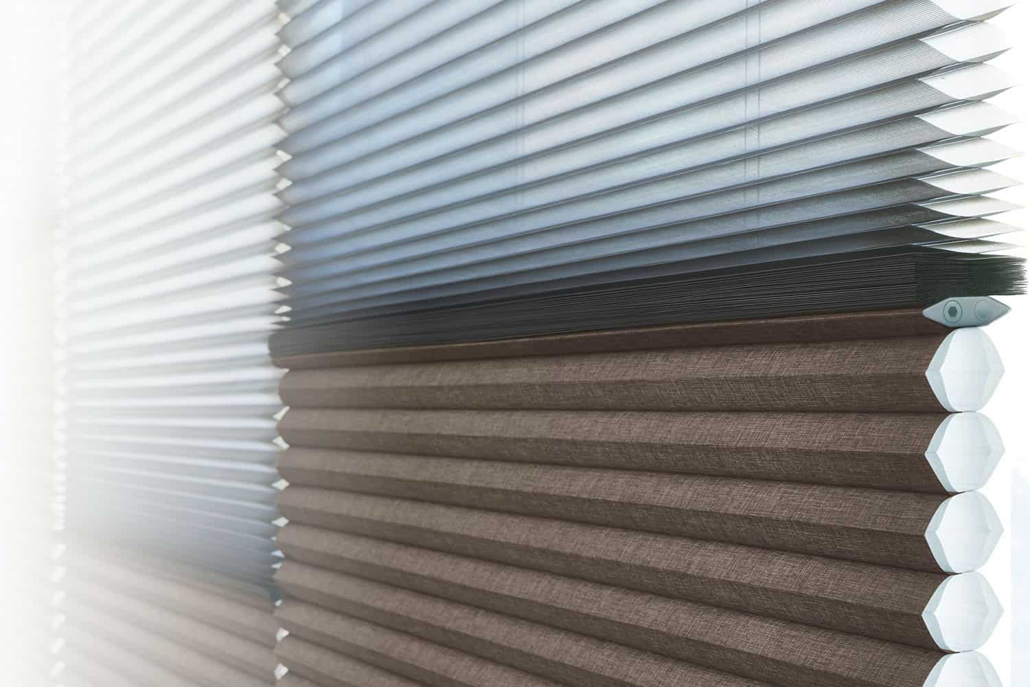 Custom window blinds with motorized operation for blind and visually impaired accessibility.