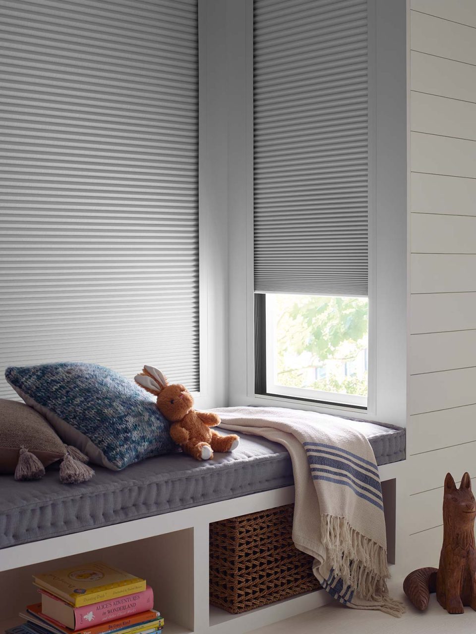 Hunter Douglas Honeycomb Shade with LightLock Operating System during the day