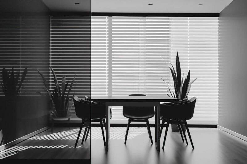 Commercial blinds in a meeting room near Edmonton, Alberta (AB)