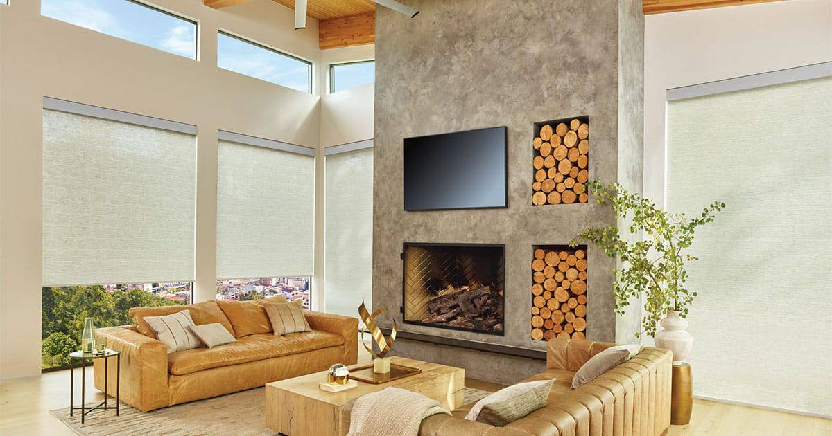 Aura Illuminated Shades with the light on