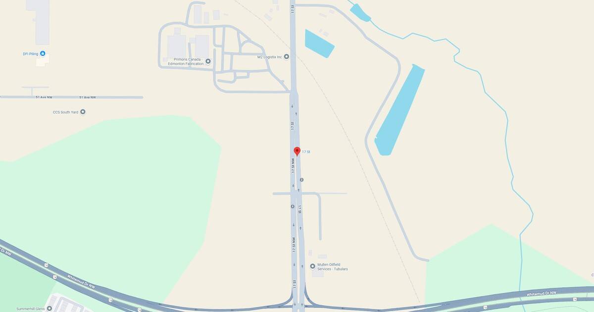 17 Street overview on the map in Edmonton, Alberta, Canada.